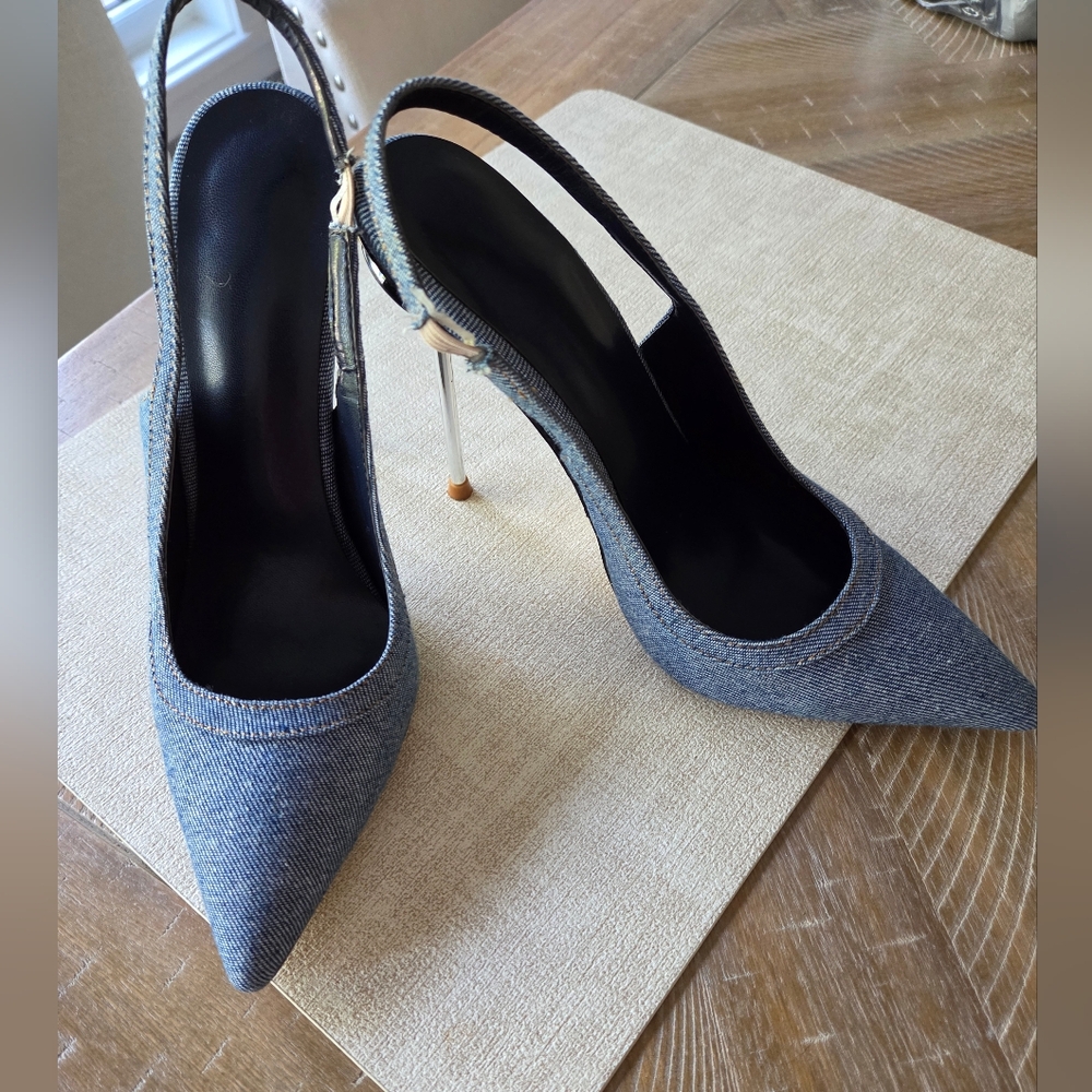 EUC Denim Slingbacks SZ 37
